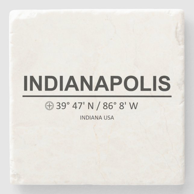 Coordinates Indianapolis Stone Coaster (Front)
