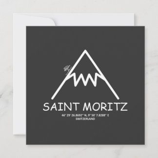 Coordinates Saint Moritz Switzerland Holiday Card