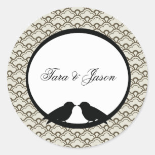 Coordinating Lovebirds Envelope Seals