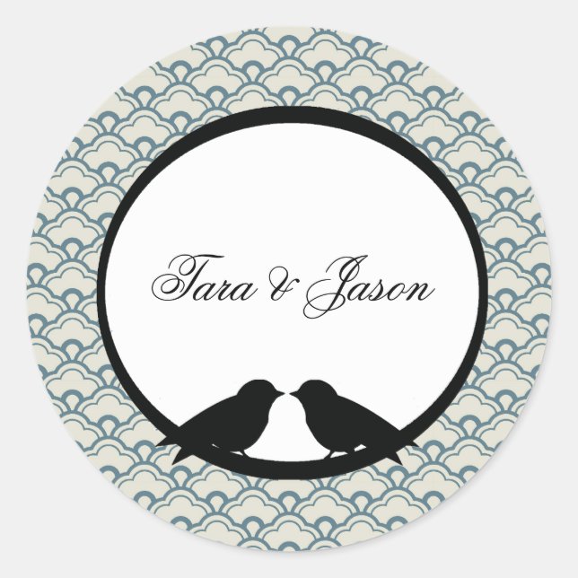 Coordinating Lovebirds Envelope Seals (Front)