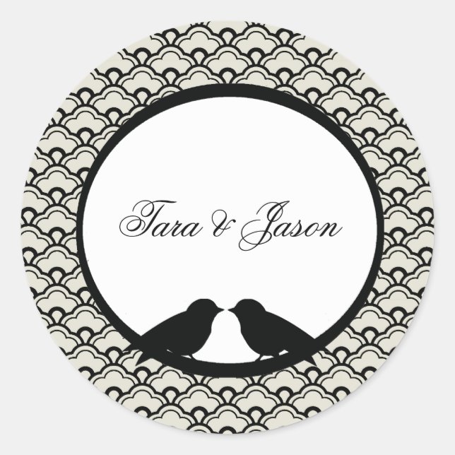 Coordinating Lovebirds Envelope Seals (Front)