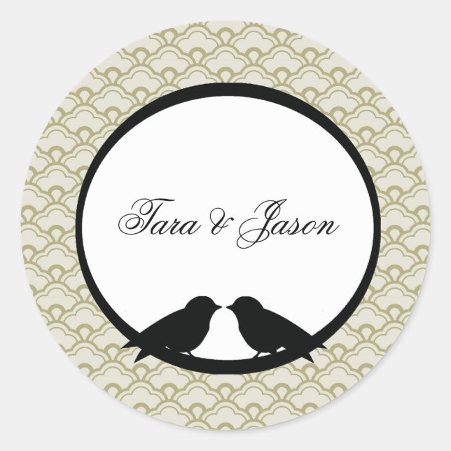 Coordinating Lovebirds Envelope Seals (Front)
