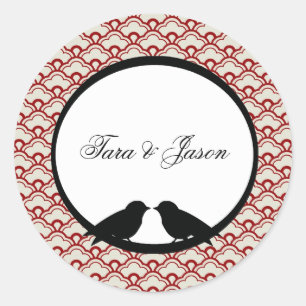 Coordinating Lovebirds Envelope Seals