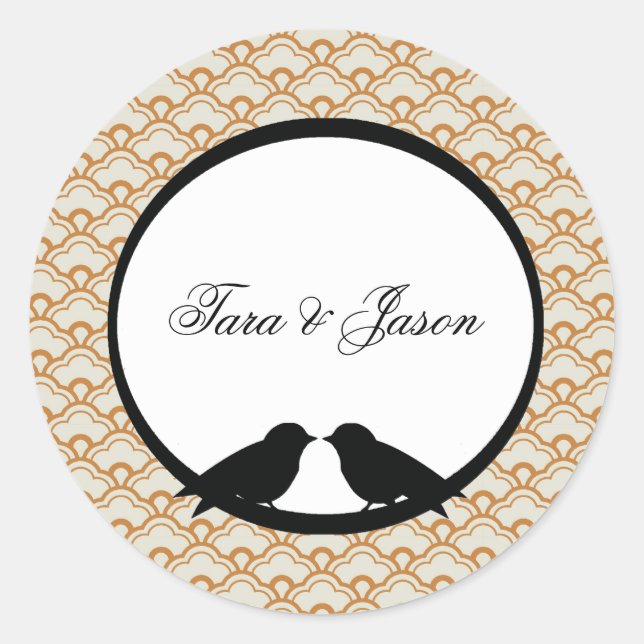 Coordinating Lovebirds Envelope Seals (Front)