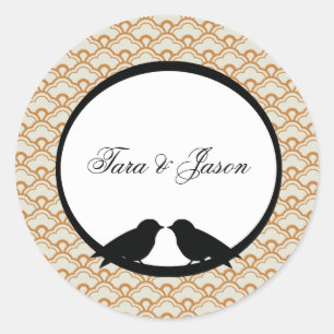 Coordinating Lovebirds Envelope Seals