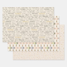 Coordinating Set Beautiful Venice Wrapping Paper