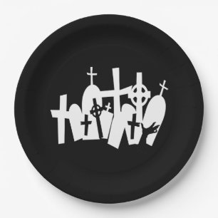 Coordinating Zombie Graveyard Halloween Paper Plate