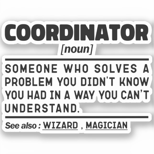 Coordinator Noun Personalised Present Idea Funny  (Front)