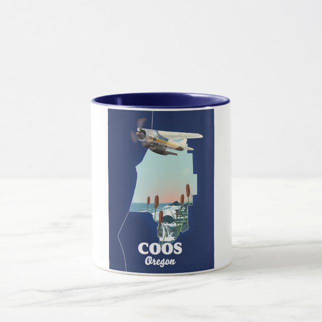  Coos Oregon Travel map Mug (Center)