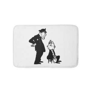 Cop and burglar bath mat