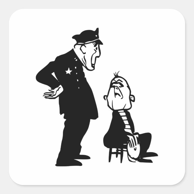 Cop and burglar square sticker (Front)