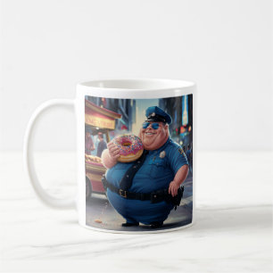 Cop eating doughnut coffee mug