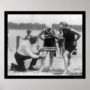 Cop Measuring Swimsuit Length 1922 Poster