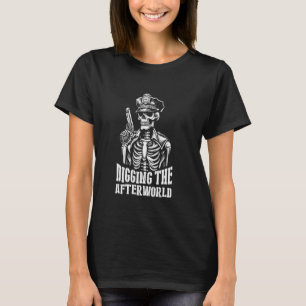Cop Skeleton Law Enforcement - Thin Blue Line Poli T-Shirt