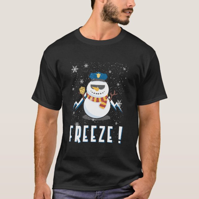 Cop Snow Freeze Police Navidad Police Police Offic T-Shirt (Front)