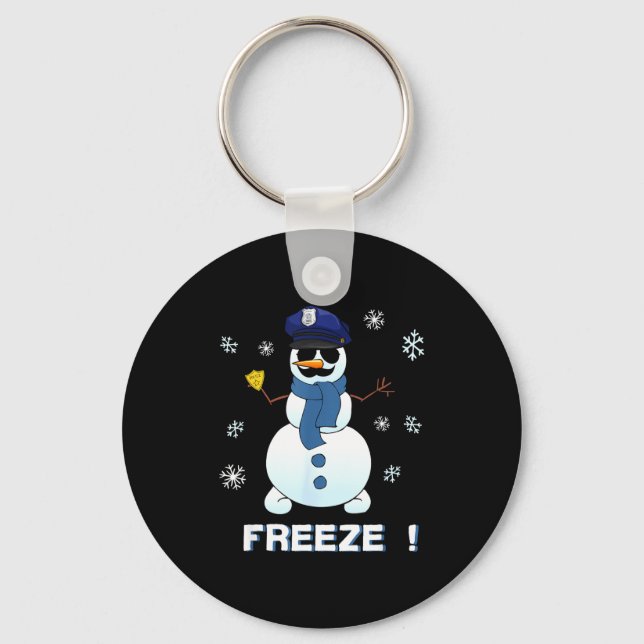 Cop Snowman Shirt Ze Christmas Party Gift Xmas  Key Ring (Front)