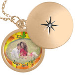 Copa de Oro Love Gold Plated Necklace<br><div class="desc">Painting “Copa de Oro” Collection Personalise on the product page or click the "Customise" button for more design options. The necklace arrives in a special black felt bag that is perfect for gifting. The design created from my painting “Copa de Oro" captures a scene from a photo my friend Shirley...</div>
