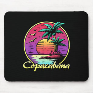 Copacabana. 80s Palm Sunset. Tropical Beach Summer Mouse Pad