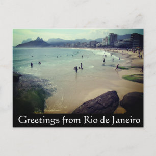 copacabana beach greetings postcard