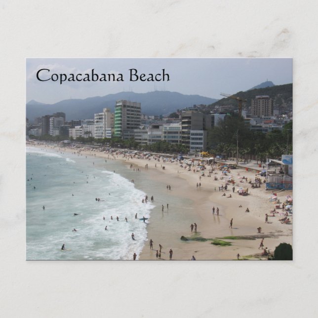 copacabana beach scene postcard (Front)