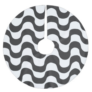 Copacabana Black and white Brushed Polyester Tree Skirt