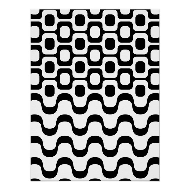 Copacabana / Ipanema - Black and White Poster (Front)