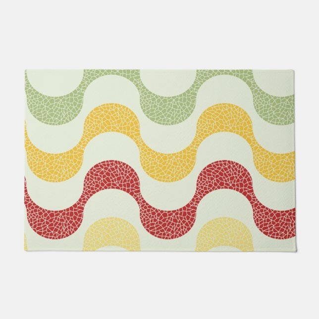 Copacabana Retro Wave Pattern Door Mat (Front)