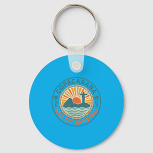 Copacabana Rio de Janeiro Brazil Retro Beach Key Ring