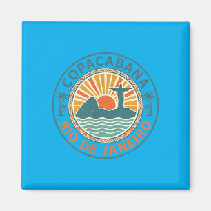 Copacabana Rio de Janeiro Brazil Retro Beach Magnet