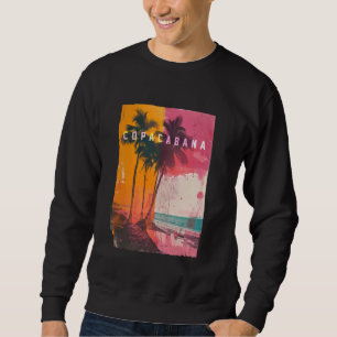 Copacabana Rio de Janeiro Brazil Retro Beach Sunse Sweatshirt