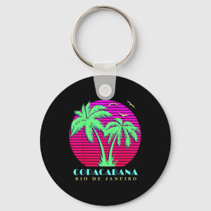 Copacabana Rio De Janeiro Palm Trees Sunset Key Ring