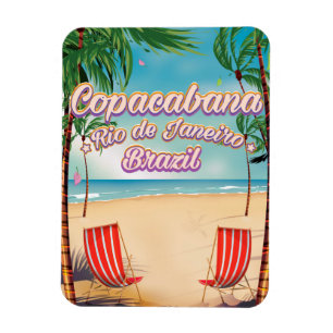 Copacabana, Rio de Janeiro travel beach poster Magnet