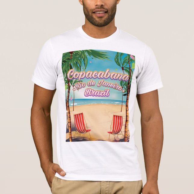 Copacabana, Rio de Janeiro travel beach poster T-Shirt (Front)