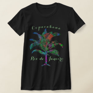 Copacabana Rio de Janeiro Wild Tropical Palm Tree T-Shirt