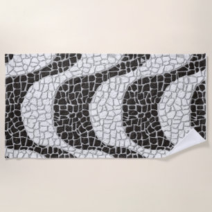 Copacabana Sidewalk Brazilian pattern Beach Towel
