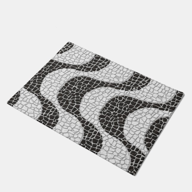 Copacabana Sidewalk Brazilian pattern Doormat (Angled)