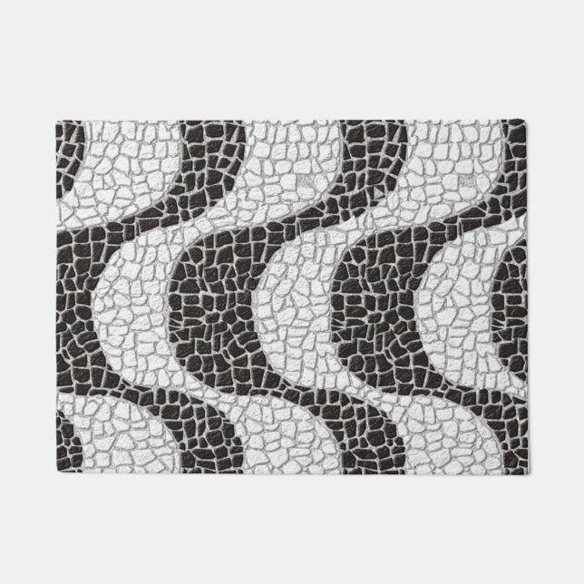 Copacabana Sidewalk Brazilian pattern Doormat (Front)