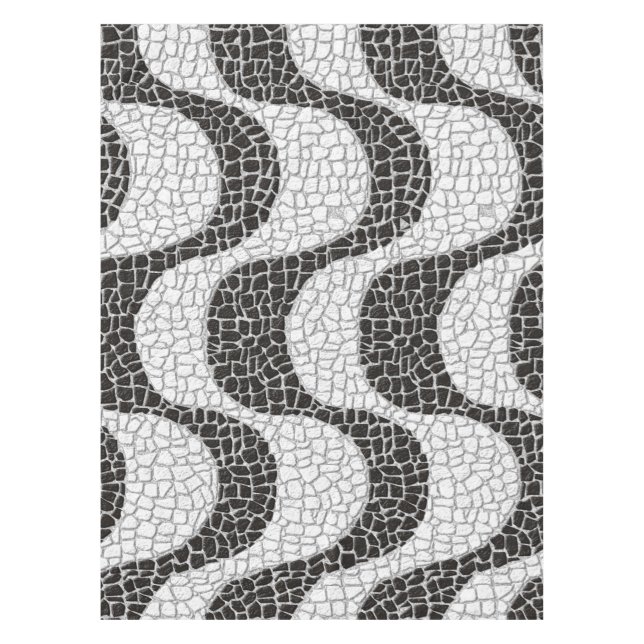 Copacabana Sidewalk Brazilian pattern Tablecloth (Front)