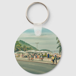 Copacabana Sidewalk Rio de Janeiro Brazil Key Ring