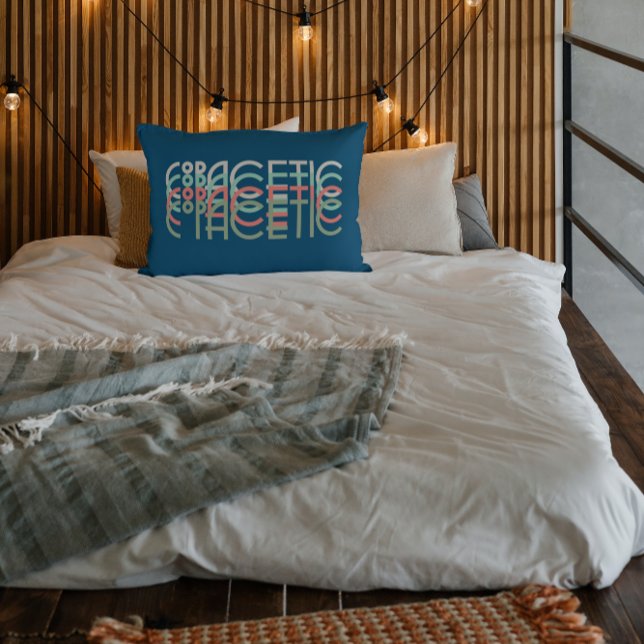 Copacetic Retro 1920s Typography, Colours Decorative Cushion (Front and Back designs are the same.)