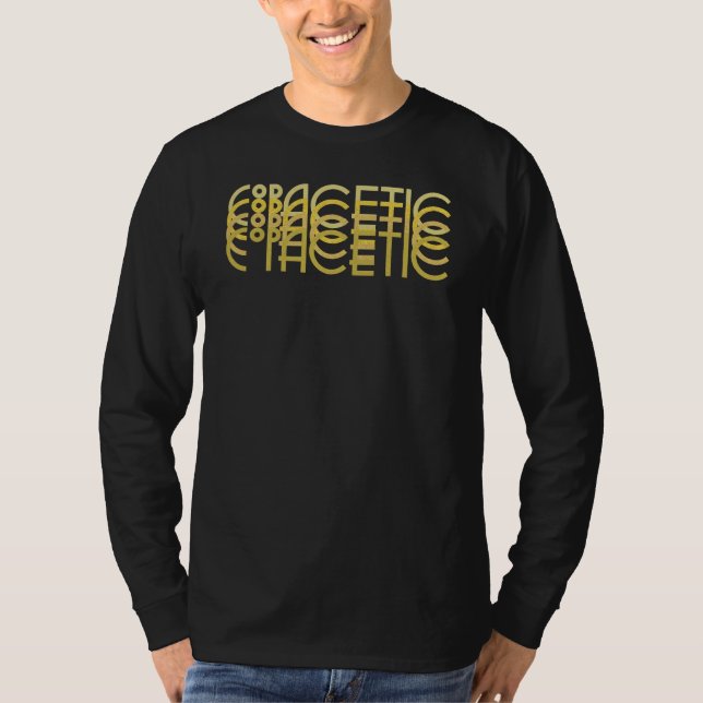 Copacetic Retro 1920s Typography, Gold Glitter T-Shirt (Front)
