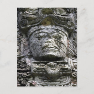 copán stone face postcard