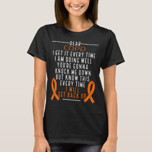 COPD Awareness back up Lung Disease Oragen Ribbon T-Shirt