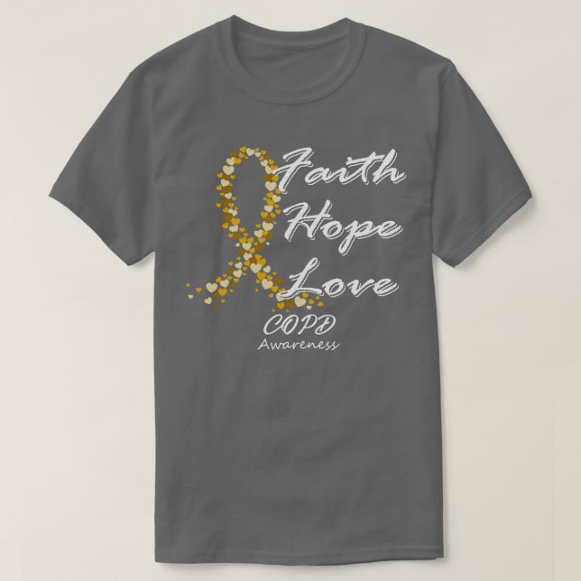 COPD Awareness Faith Hope Love In This Family We F T-Shirt (Design Front)