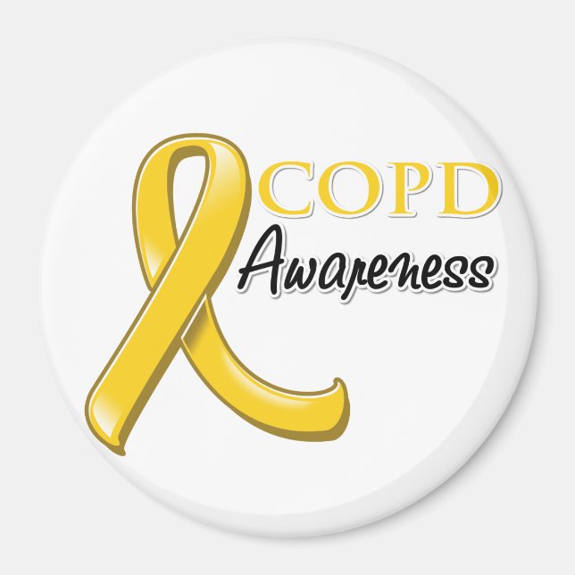 COPD Awareness Ribbon (gold ribbon) Magnet (Front)