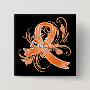 COPD Believe Flourish Ribbon v2 15 Cm Square Badge