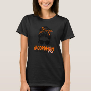 COPD Mom Wife Cute Messy Bun COPD Awareness T-Shirt