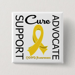 COPD Support Advocate Cure 15 Cm Square Badge