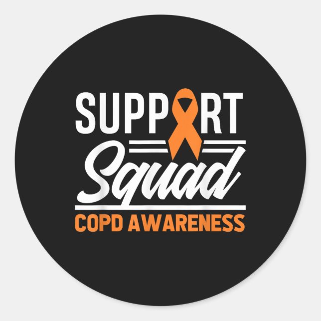 Copd Warrior Support Squad Copd Awareness  Classic Round Sticker (Front)