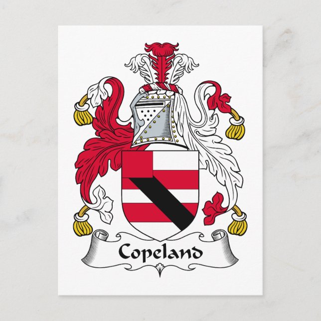 Copeland Family Crest Postcard (Front)